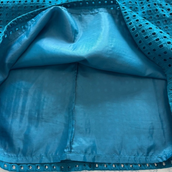 J. Crew Teal Sleeveless Eyelet Size 12 Top - Picture 5 of 7